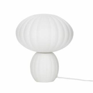 Lampa stołowa Kumu - biała, szklana
