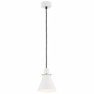 Wisząca lampa z białym kloszem