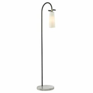Lampa podłogowa z dekoracyjnym kloszem mlecznym