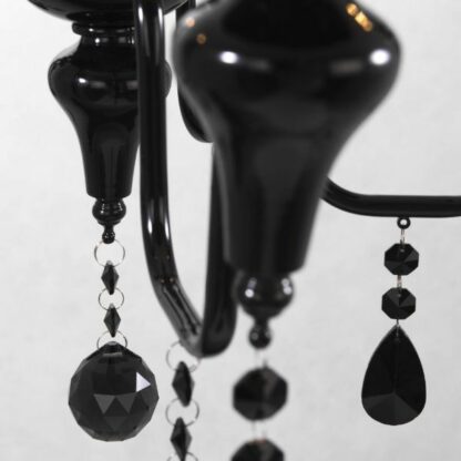 Czarny żyrandol Muscat - kryształki