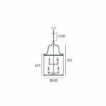 Srebrna lampa wisząca New York - duży klosz - 1