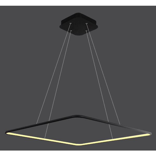 Kwadratowa czarna lampa LED