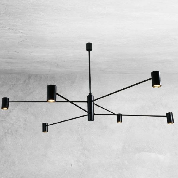 Czarna lampa sufitowa Dakata - nowoczesna