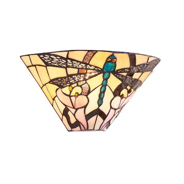Elegancki zdobiony kinkiet z kolorowego szkła