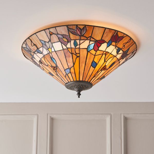 Sufitowa lampa witrażowa w stylu Tiffany