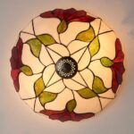 Kolorowa witrażowa lampa sufitowa Botanica - Interiors - szkło