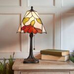 Stołowa lampa z witrażowego szkła do salonu na komodę - Botanica