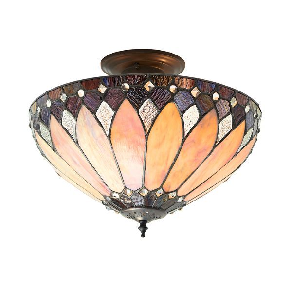 Witrażowa lampa sufitowa w stylu Tiffany