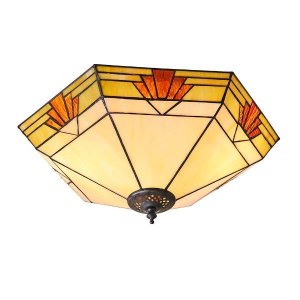 Sufitowa lampa dekoracyjna z witrażowego szkła