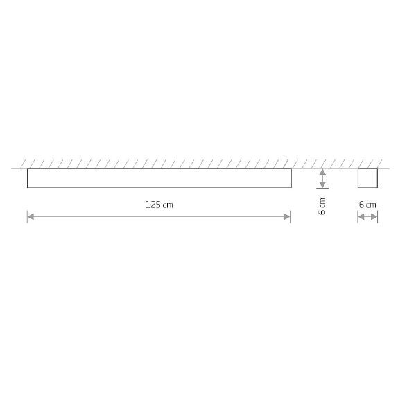 Długi plafon Soft Led - 125x6, biały - 1