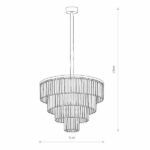 Duża lampa wisząca Cristal L - 12 żarówek, kryształowa - 1