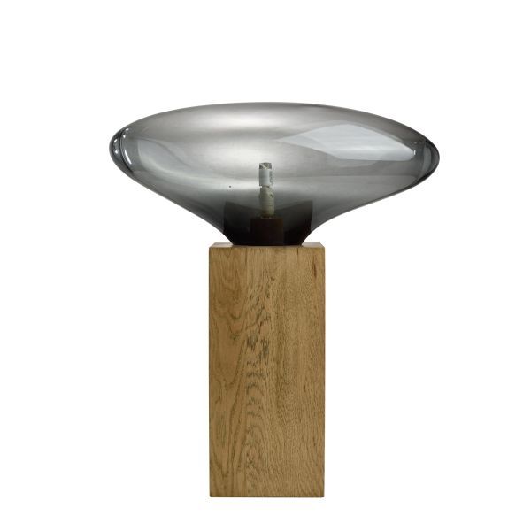 Lampa stołowa z nieregularnym kloszem i podstawą