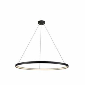 Duża lampa wisząca Ring L - 80cm, 3000K, czarna