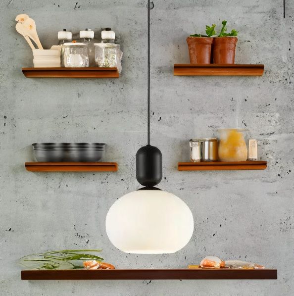 Lampa wisząca do kuchni - biała kula Notti