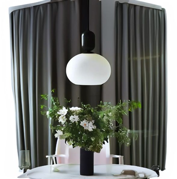 Lampa wisząca do salonu nad stół - biała kula