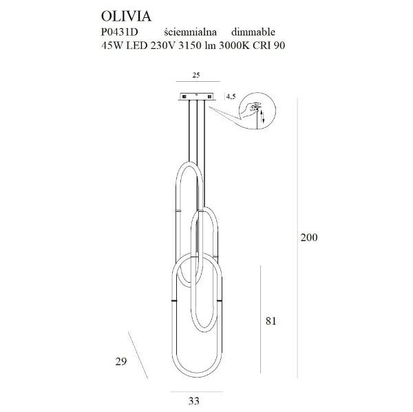 Potrójna lampa wisząca Olivia - ledowe klosze - 1