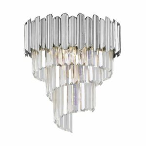 Lampa sufitowa Gladius - srebrna, kryształki - plafon glamour