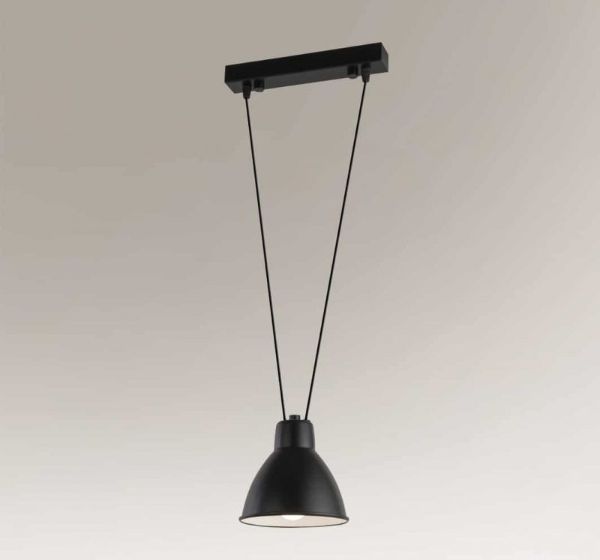 Czarna lampa wisząca Masami - wymienna żarówka