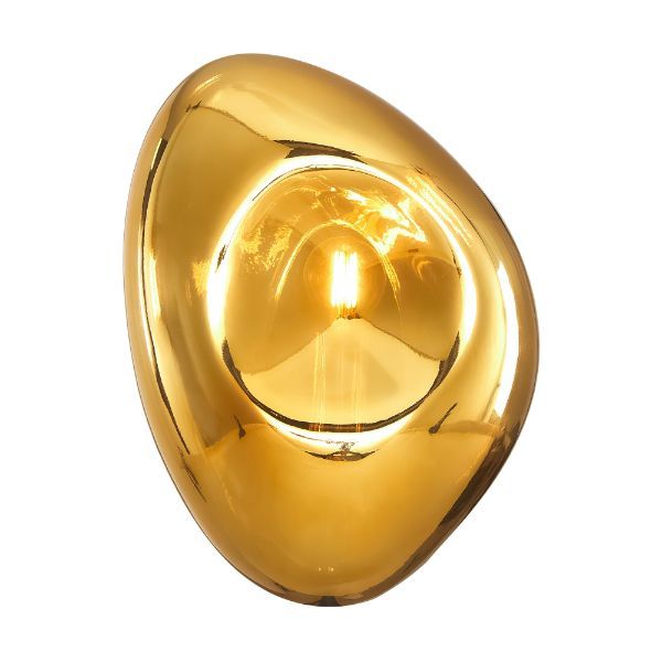 Złoty kinkiet Mabell - szklany klosz