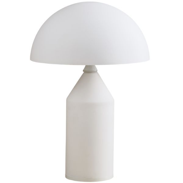 Lampa stołowa z białą podstawą i białym kloszem