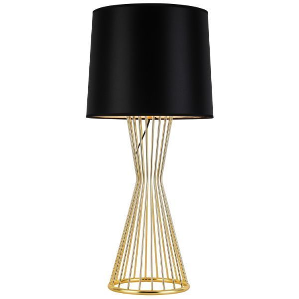 Złota lampa stołowa Filo - czarny abażur