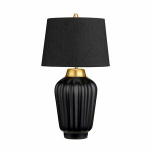 Czarna lampa stołowa Bexley - elegancki abażur