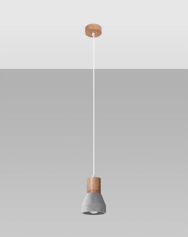 Lampa wisząca z kloszem betonowym i oprawką