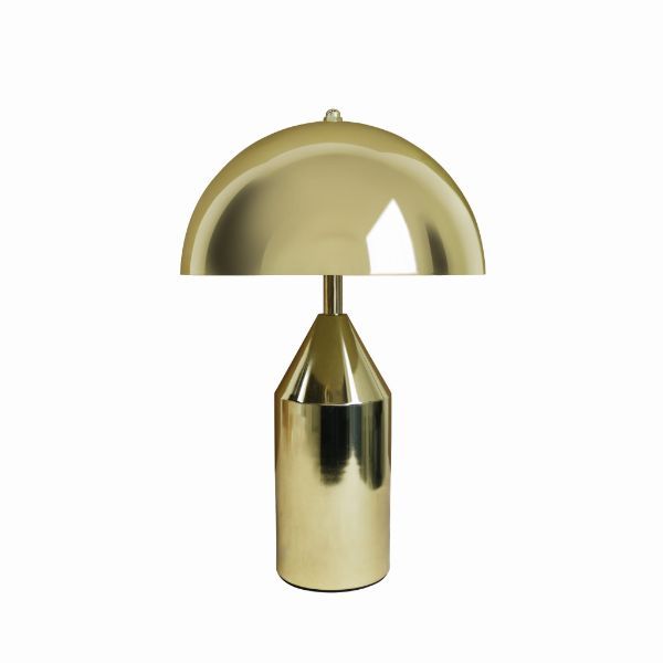 Lampa złota stołowa w kształcie grzybka