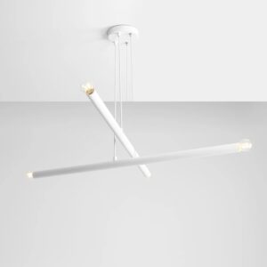 Biała lampa wisząca Tubo 4 - żyrandol z rurek