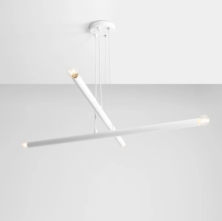 Biała lampa wisząca Tubo 4 - żyrandol z rurek