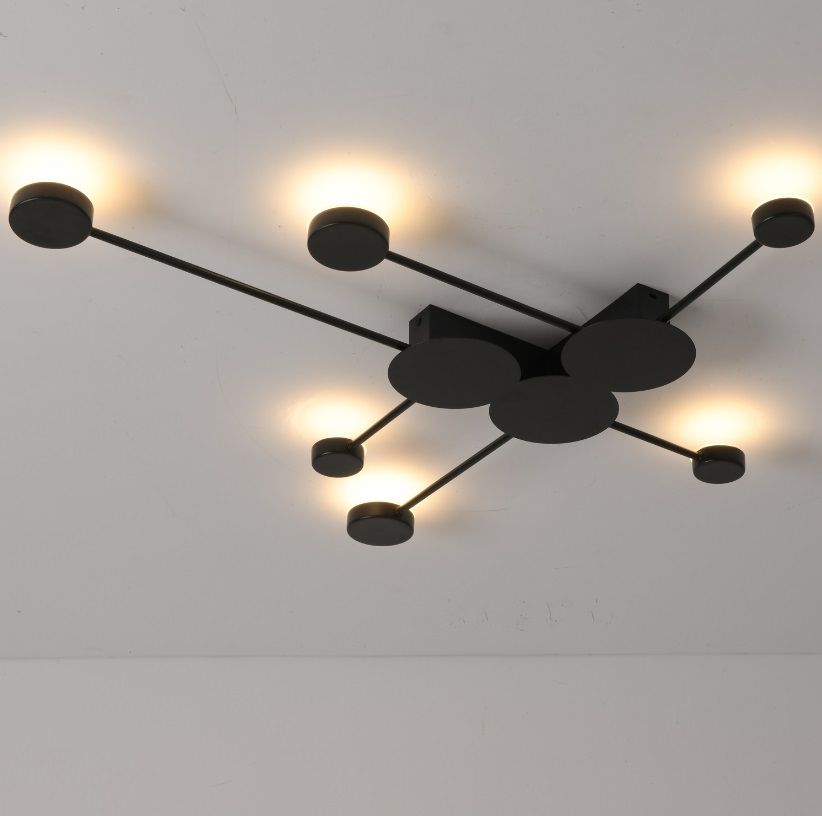 Czarna lampa ścienna sufitowa Clex - dekoracyjna, 6 LED