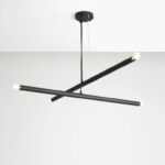 Czarna lampa wisząca Tubo 4 - poziome rurki z żarówkami