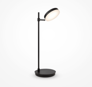 Lampa biurkowa Fad - czarna z płaskim dyskiem LED
