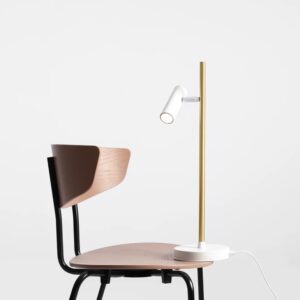 Lampa biurkowa Trevo - biało-złota podstawa