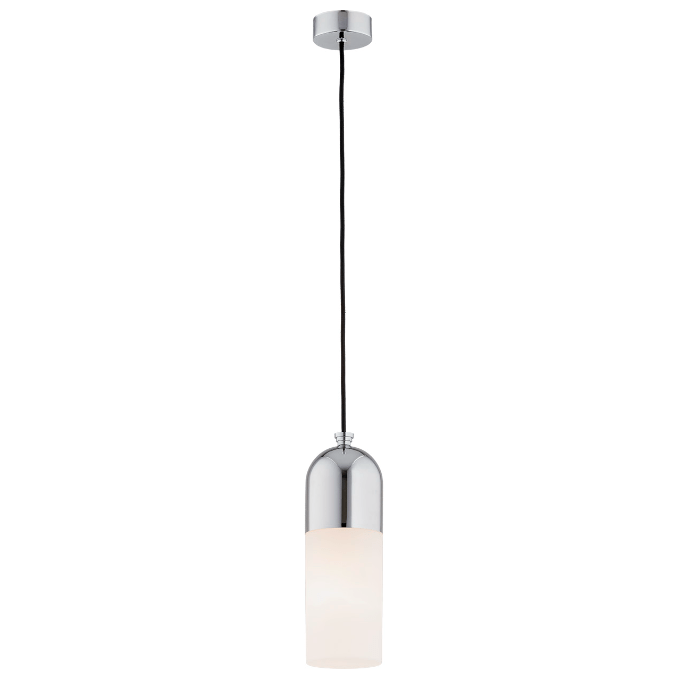 Srebrna lampa wisząca Burgos - szklany klosz