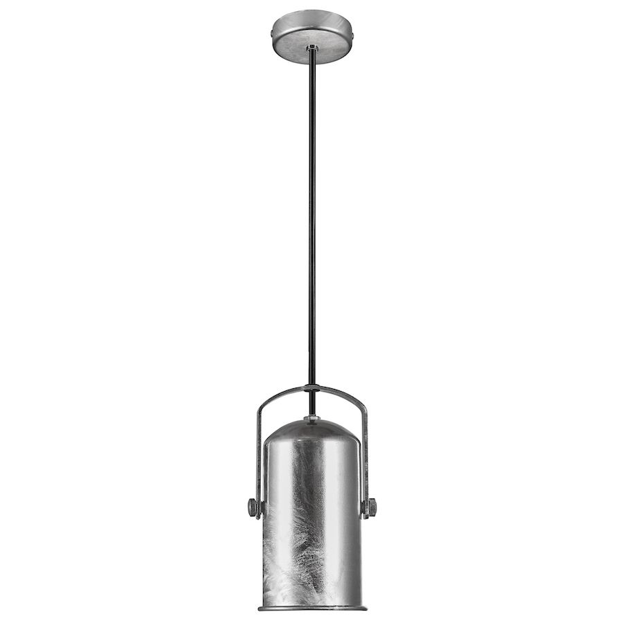 Srebrna lampa wisząca w stylu industrialnym