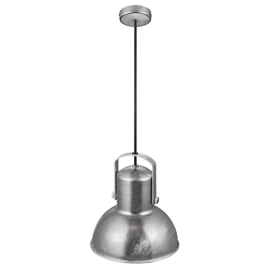 Industrialna lampa wisząca w kolorze srebrnym