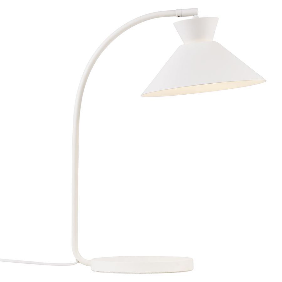 Lampa biurkowa Dial - biała, regulowany klosz
