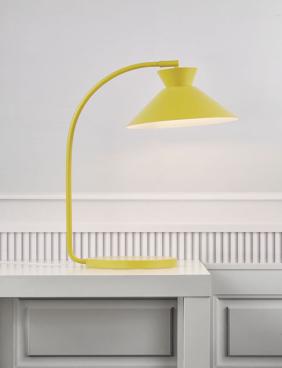 Oryginalna żółta lampka biurkowa