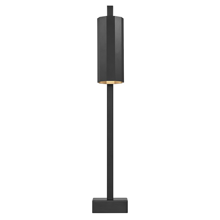Lampa biurkowa czarna z kloszem tubą