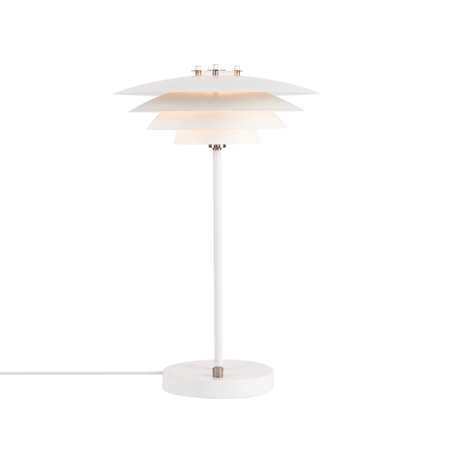 Lampa stołowa z wieloma kloszami biała
