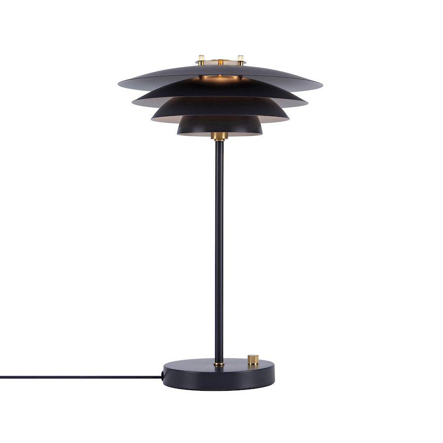 Lampa stołowa czarna ze złotymi dodatkami