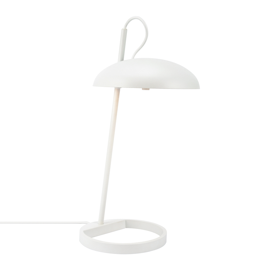 Lampa stołowa z kloszem białym i przewodem