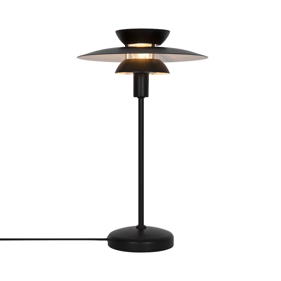 Oryginalna lampa stołowa w kolorze czarnym