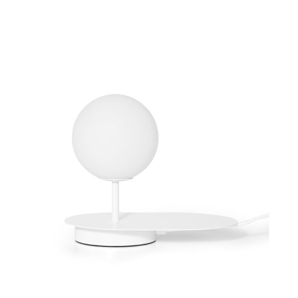 Biała dekoracyjna lampa stołowa