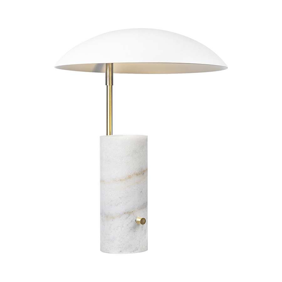 Efektowna lampa stołowa Mademoiselles - marmurowa, biała