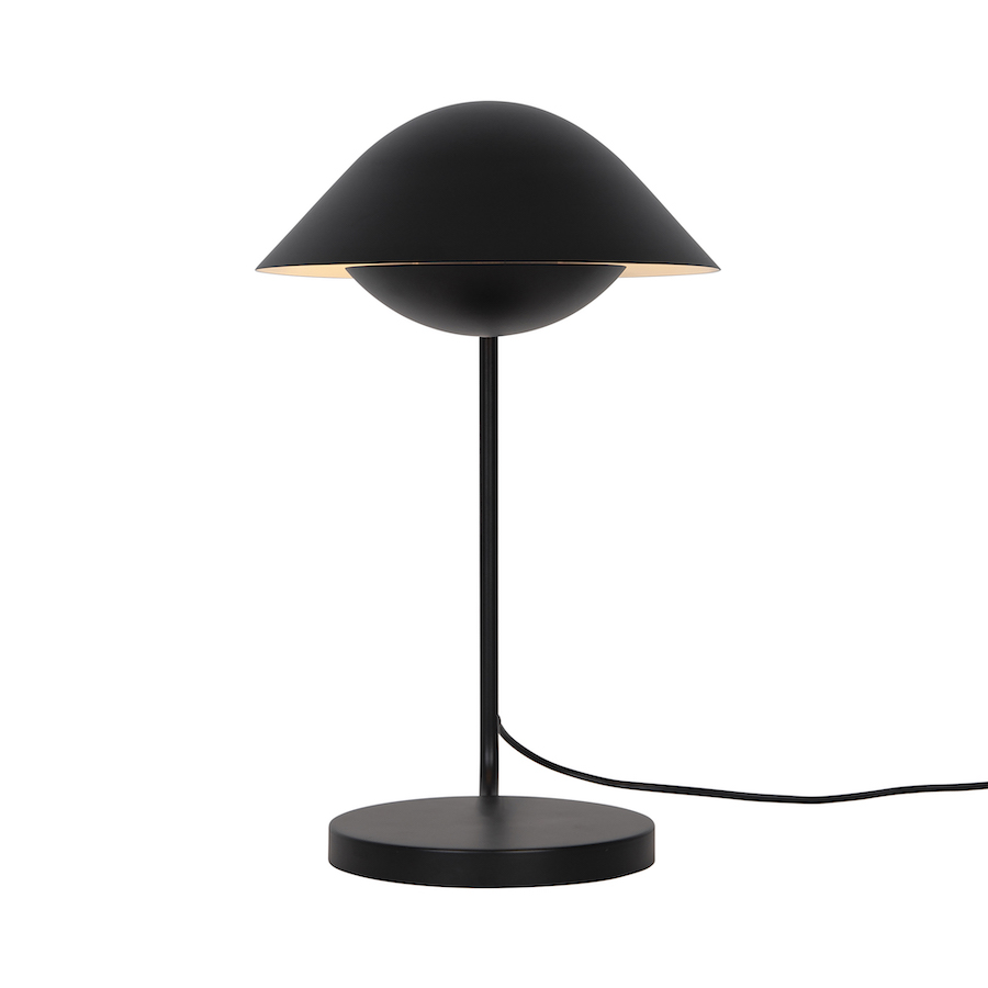 Lampa biurkowa z nowoczesnym, czarnym kloszem