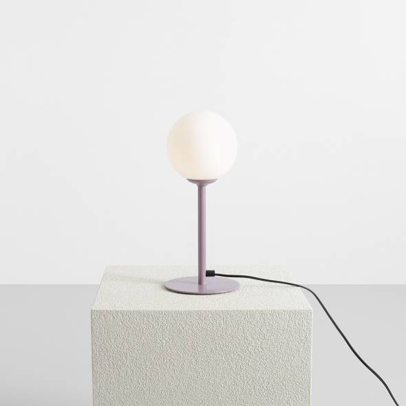 Fioletowa lampa stołowa Pinne - mleczny klosz, limitowana kolekcja Artera Colours