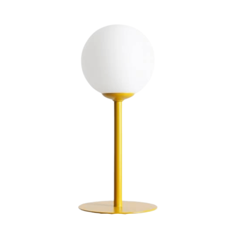 Musztardowa lampa stołowa Pinne - mleczny klosz, limitowana kolekcja Artera Colours