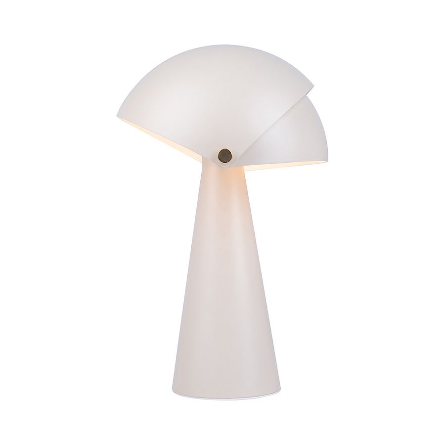 Lampa stołowa w kolorze białym z przesuwnym kloszem